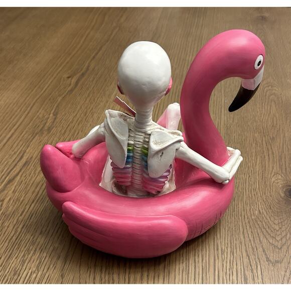 NEW Here Lies Summer Skeleton Flamingo Pool Float Halloween SUMMERWEEN Decor - Picture 5 of 8